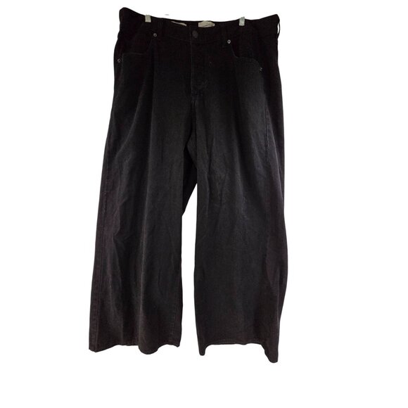 Universal Thread Women's Mid-Rise Super Wide Leg Denim Jeans Black Size 17 - Picture 1 of 7